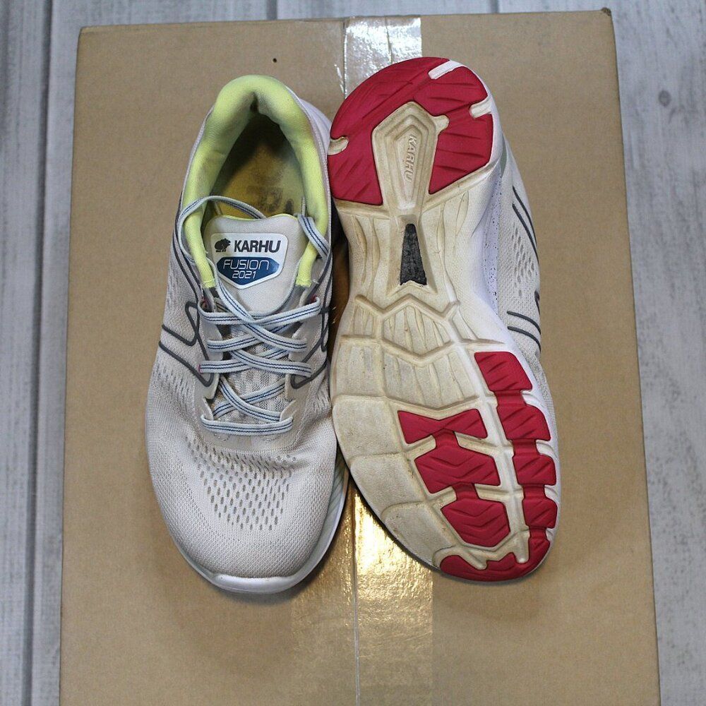 Karhu Women's Fusion Ortix 2021 Athletic Running Shoes Size 7.5 White/Yellow - Picture 8 of 8